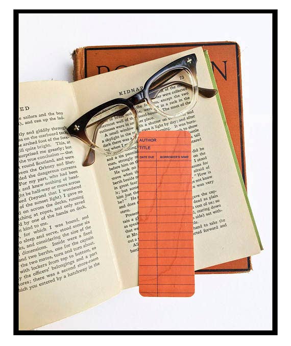 Salmon Library Card Bookmark