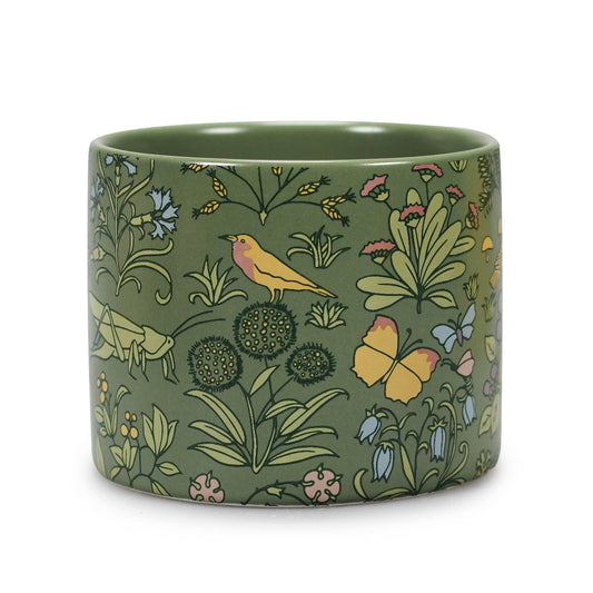 Ceramic Plant Pot Voysey Botanical Garden Wildlife Cream