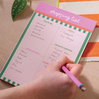 Weekly Shopping List Pad A5 | Cabana Stripe