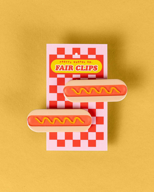 Hot Dog Hair Clip Set