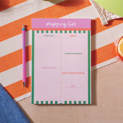 Weekly Shopping List Pad A5 | Cabana Stripe