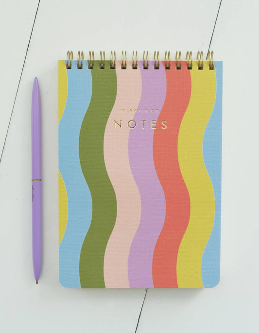 Wavy Rainbow Spiral Jotter