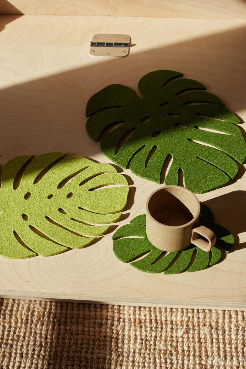 Merino Wool Felt Small Monstera Leaf Trivet