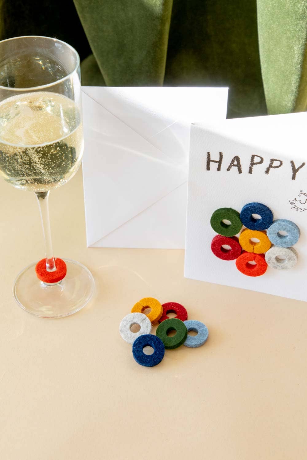 Wine-Ote's Merino Wool Felt Wine Marker Note Card