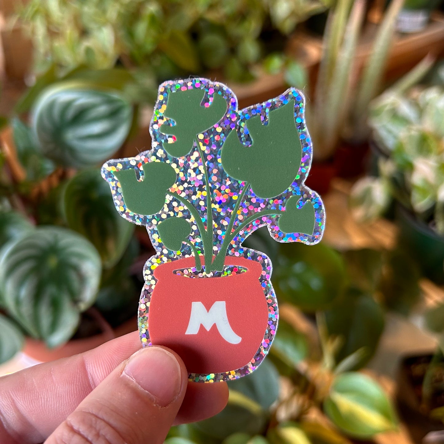 Monstera Glitter Sticker