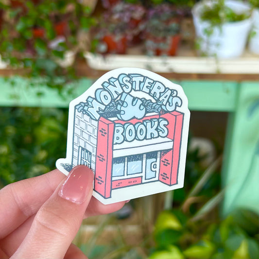 Monstera's Books Indie Bookstore Sticker