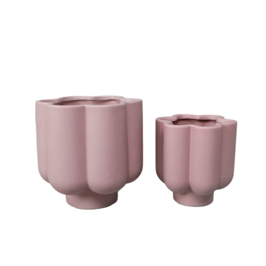 Ceramic Flower Planter in Matte Lilac