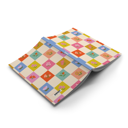 Petals and Checkers Classic Layflat Journal Notebook