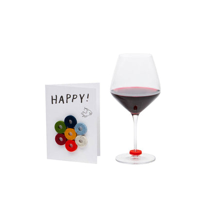 Wine-Ote's Merino Wool Felt Wine Marker Note Card