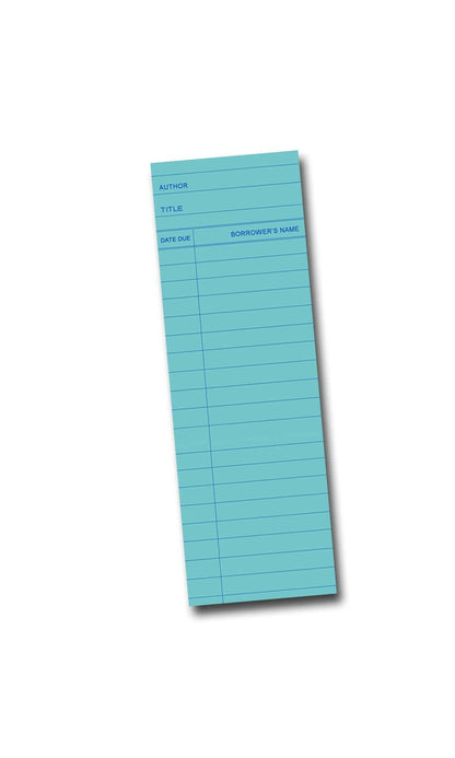 Blue Library Card Bookmark