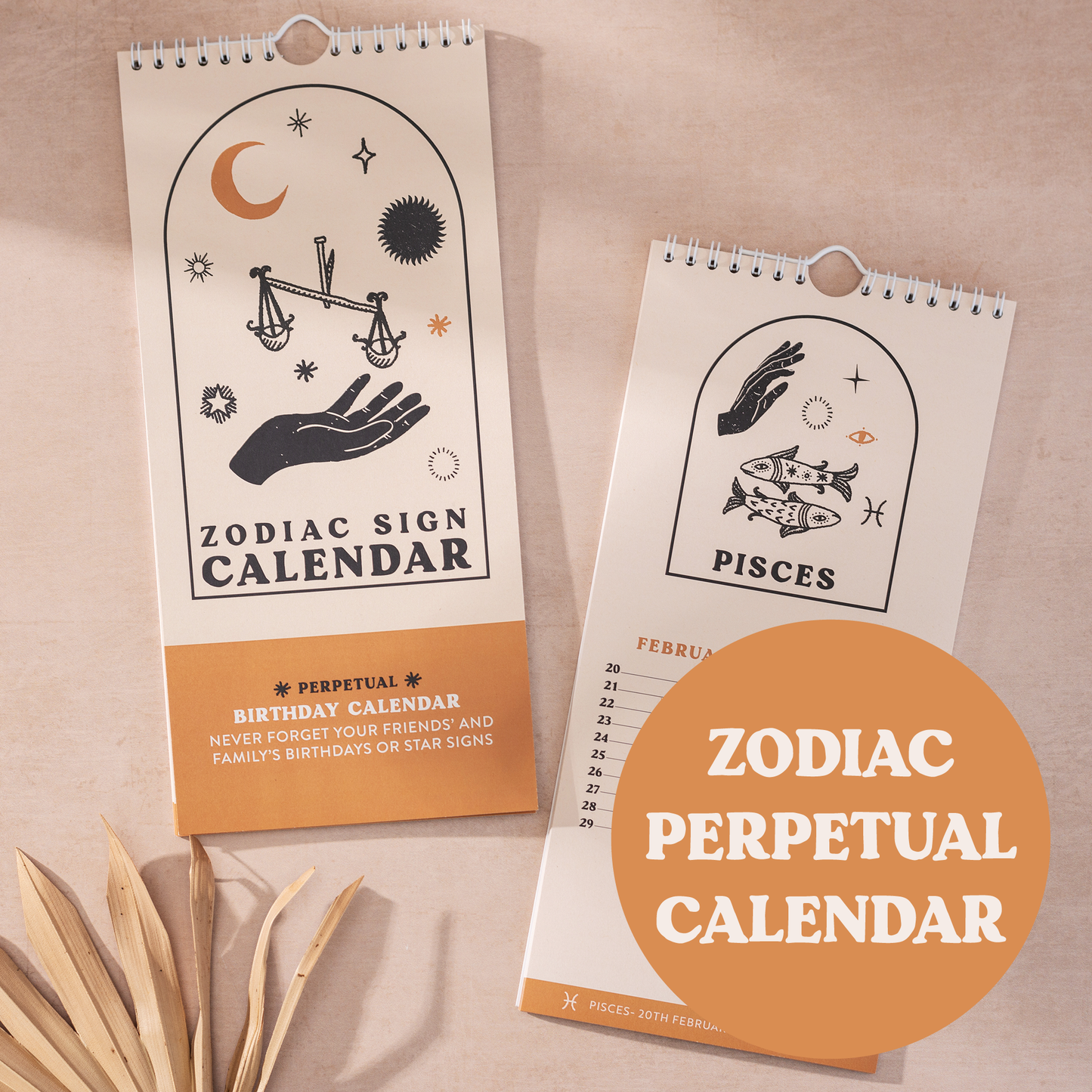 Undated Birthday Calendar | Zodiac Sign